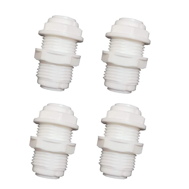 YZM tube Fittings Bulkhead Connector 3/8" Tube Quick connect RO Water Filter Pack of 4 (Bulkhead Connector 3/8) - Image 1